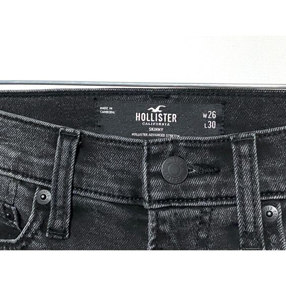 Hollister Skinny Advanced Stretch Jeans Women 26x30 Distressed Whimsigoth Grunge - Picture 6 of 10
